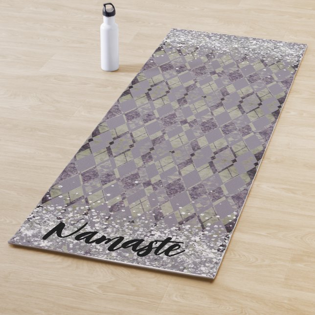 Tapete De Yoga Lavanda Grunge Harlequin Glitter Namaste Personali (In Situ)