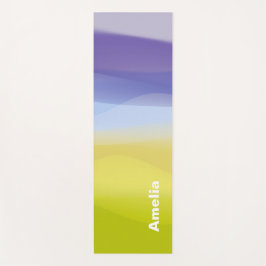 Tapete De Yoga Lavanda verde-amarelo simples