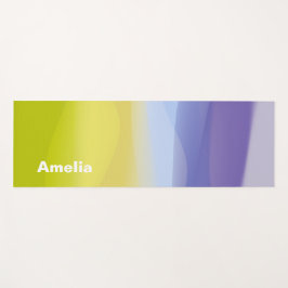 Tapete De Yoga Lavanda verde-amarelo simples