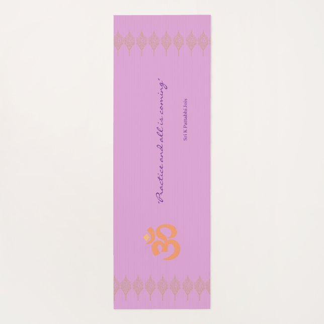 Tapete De Yoga Lavender Lush Floral Painting with Ashtanga Quote (Verso)