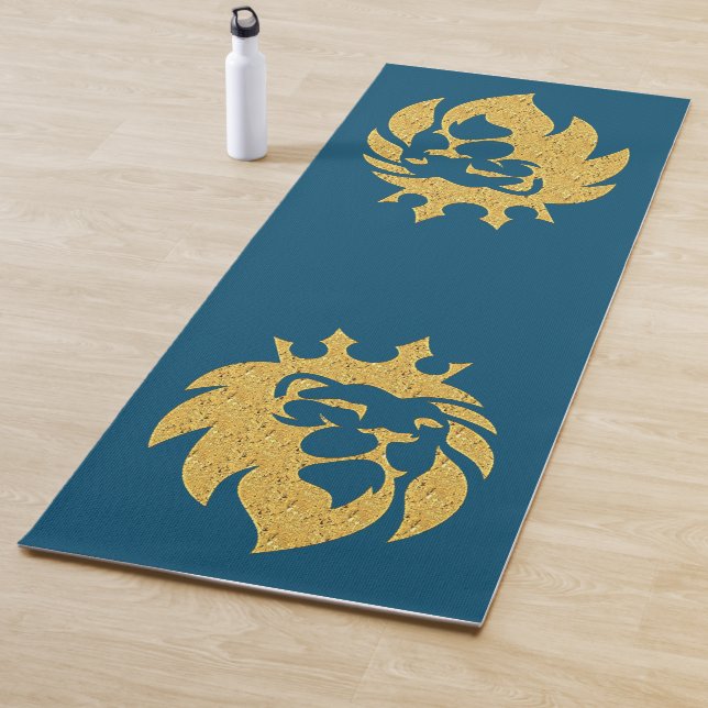 Tapete De Yoga Leão com Coroa - Estilo Dourado 1 (In Situ)