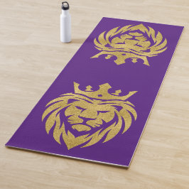 Tapete De Yoga Leão com Coroa - Estilo Dourado 3