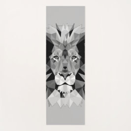 Tapete De Yoga Leão Geométrico de Prata