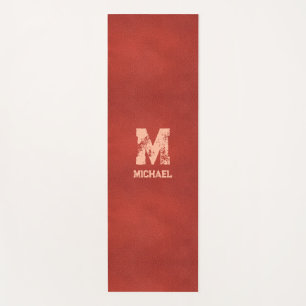 Tapete De Yoga Leather Procure Texto Distinto Nomes de Monograma