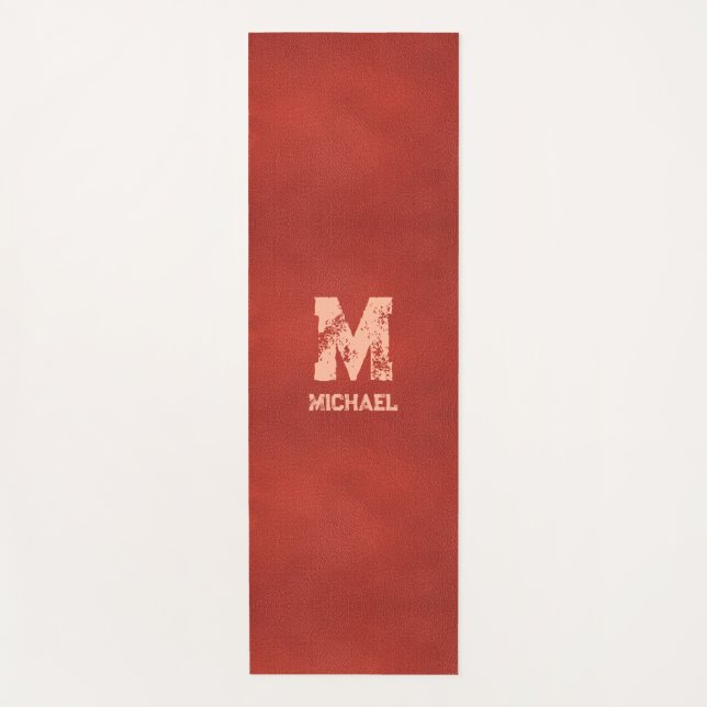 Tapete De Yoga Leather Procure Texto Distinto Nomes de Monograma (Frente)