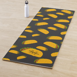 Tapete De Yoga Legal e divertido padrão do taco yummy Monograma