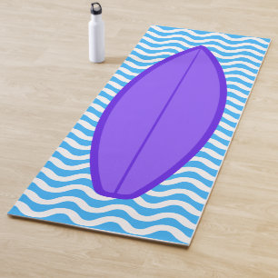 Tapete De Yoga Legal Ondas Azuis Roxas Surfando Ioga Mat