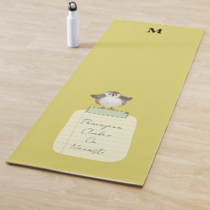 Tapete De Yoga Lembrete de Foco Personalizado de Pássaro Amarelo
