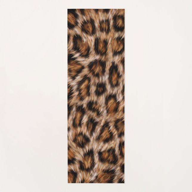 Tapete De Yoga Leopard Jaguar Cat Brown fur Pattern-24609 (Frente)
