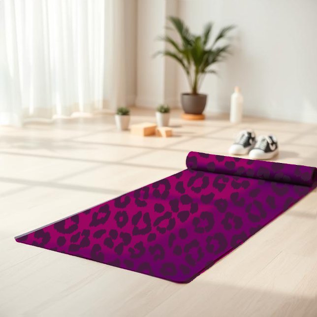 Tapete De Yoga Leopard Print-Magenta - Ioga Mat (Leopard Print-Magenta- Yoga Mat )