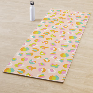 Tapete De Yoga Leopardo Bonito Imprime Chita Mancha Padrão Rosa
