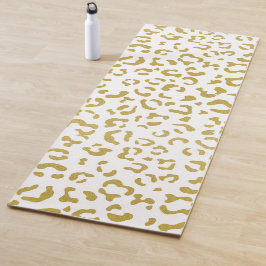 Tapete De Yoga Leopardo Dourado, Brilho Dourado, Impressão Leopar