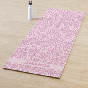 Tapete De Yoga Leopardo rosa-chic personalizado