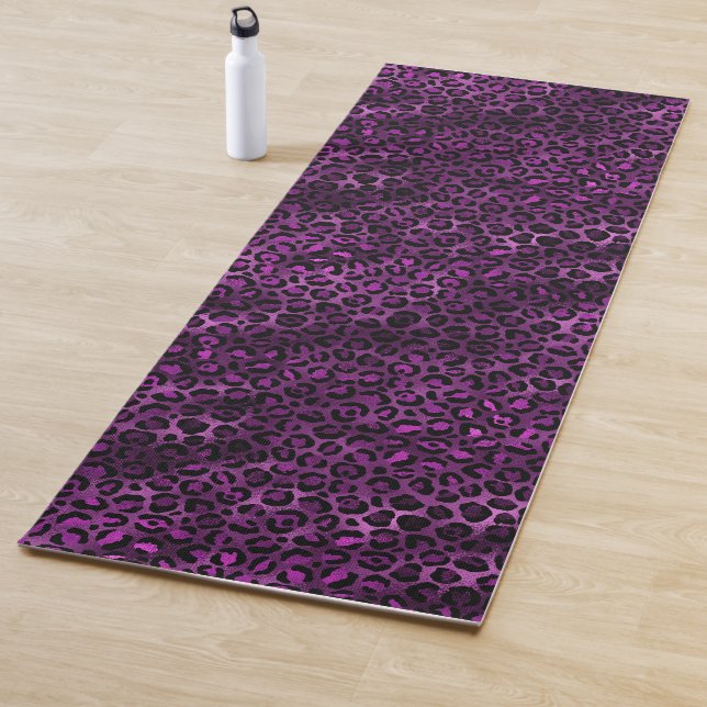 Tapete De Yoga Leopardo roxo e Dourado Design 3 (In Situ)