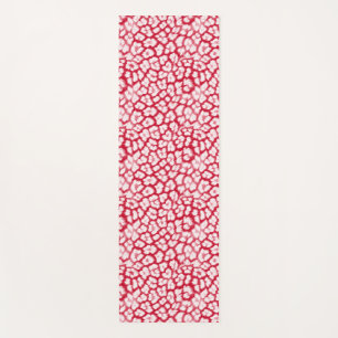 Tapete De Yoga Leopardo vermelho e branco