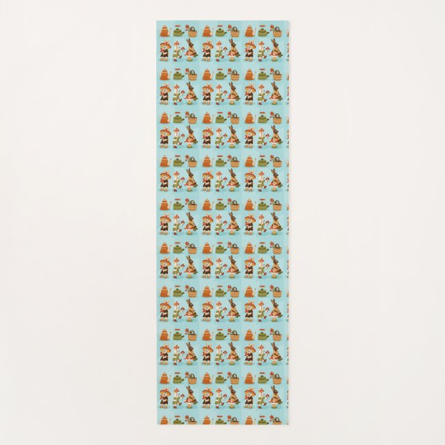Tapete De Yoga Light blue wrapping paper featuring a repeated  (Frente)