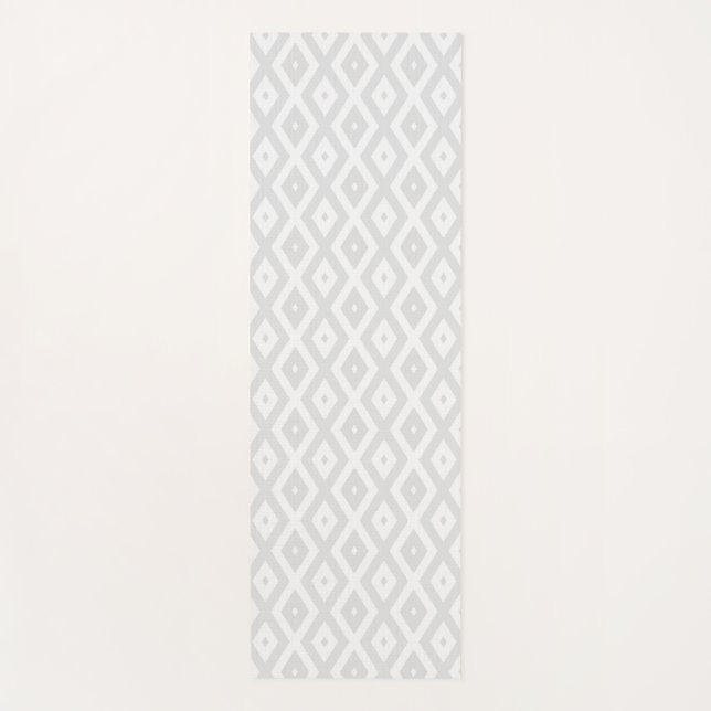 Tapete De Yoga Light grey and white diamond pattern (Frente)