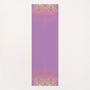 Tapete De Yoga Lilac e Rainbow Mandala elegantes