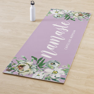 Tapete De Yoga Lilac Floral Namaste Monogrammed Yoga Mat