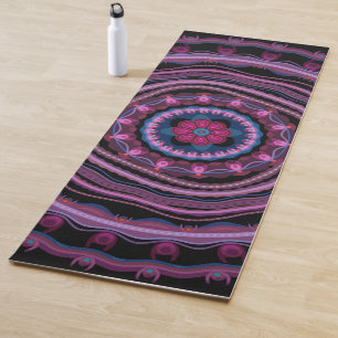 Tapete De Yoga Lilac Mandala Cor-de-rosa azul