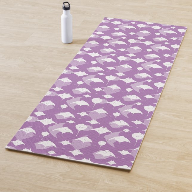 Tapete De Yoga Lilac Stingray Manta Rays Ocean Themed (In Situ)