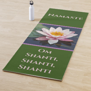 Tapete De Yoga Lily/Namaste/Om Shanti - Água Rosa Pálido