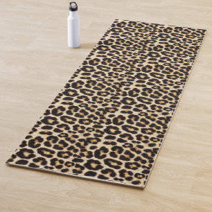 Tapete De Yoga Linda Pele Falsa Peles com pelo de leopardo