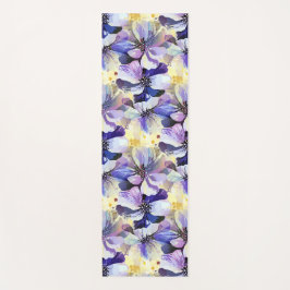 Tapete De Yoga Linda Pintada Aquarela Botânica Floral