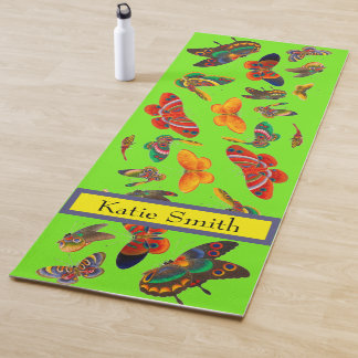 Tapete De Yoga Lindas Borboletas Escrevem Seu Nome Yoga Mat