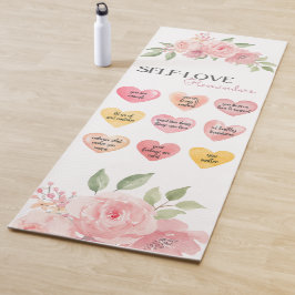Tapete De Yoga Lindas Rosas Rosa, Citações Autoamadas em Forma de