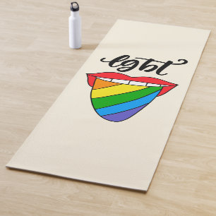 Tapete De Yoga Língua arco-íris LGBT