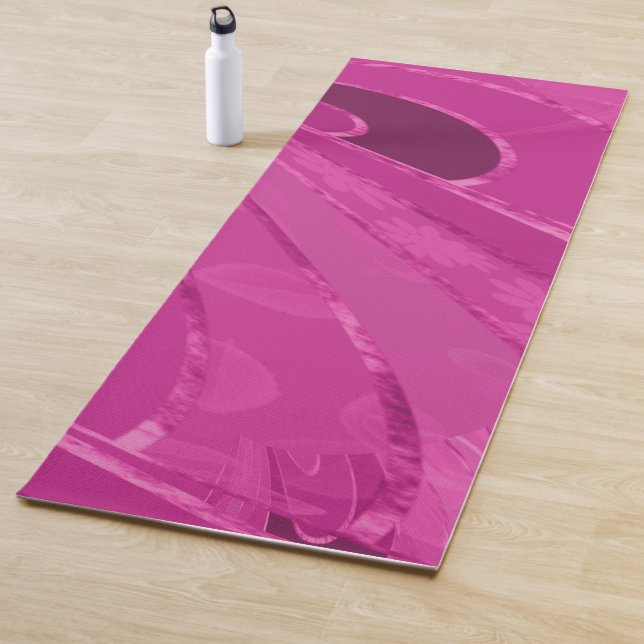 Tapete De Yoga Linhas curvas de seda abstrato a rosa* (In Situ)