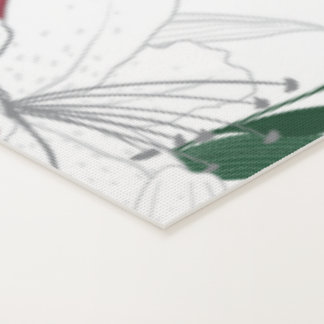 Tapete De Yoga Lírios de Natal Vermelho e Branco