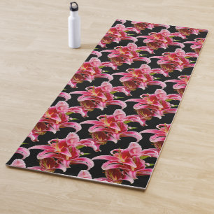 Tapete De Yoga Lírios orientais cor-de-rosa Elegante