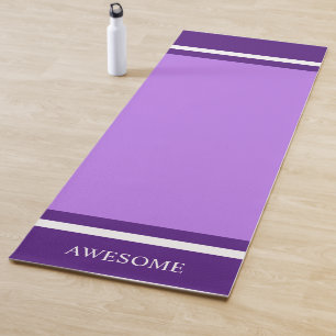 Tapete De Yoga Listrado Roxo Real & Branco sobre Violeta Claro