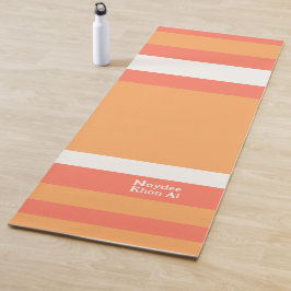 Tapete De Yoga Listras de Herói Linhas Horizontais Vermelho Laran