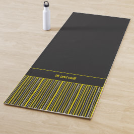 Tapete De Yoga Listras Instáveis, Amarelo e Preto