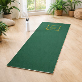 Tapete De Yoga Logotipo de negócios verde esmeralda studio