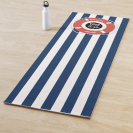 Tapete De Yoga Logotipo Náutico Azul Strike Bem-vindo A Bordo