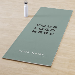 Tapete De Yoga Logotipo Sage Green Name Promocional da empresa In