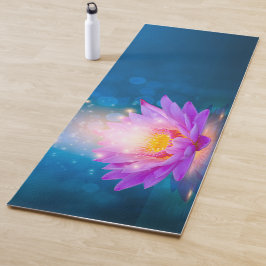 Tapete De Yoga Lótus Azul Roxo Elegante
