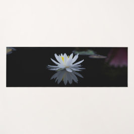 Tapete De Yoga Lótus Branco Elegante, Preto