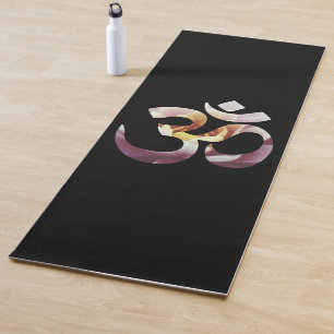 Tapete De Yoga Lótus Flower Om Mantra Yoga Mat Meditação Dark