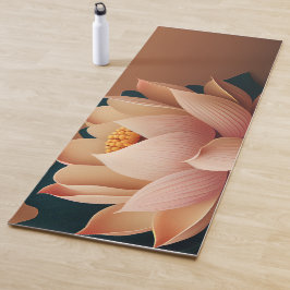 Tapete De Yoga Lótus Marrom Elegante