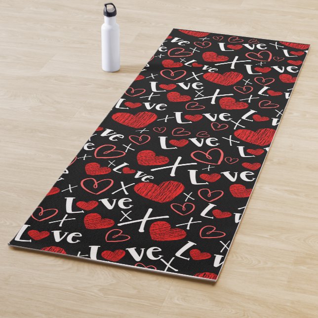 Tapete De Yoga Love and hearts seamless pattern  (In Situ)