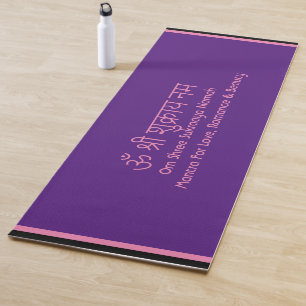 Tapete De Yoga Love Mantra Sanskrit Pink Yoga Matt Yoga Mat