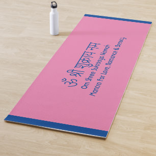Tapete De Yoga Love Mantra Sanskrit Pink Yoga Matt Yoga Mat
