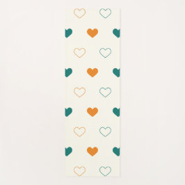 Tapete De Yoga Lovely hearts / green orange cream