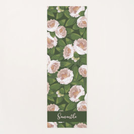 Tapete De Yoga Lush Flower e Greenery Elegante