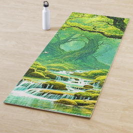 Tapete De Yoga Lush Jungle Waterfall Bliss